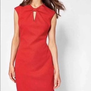 Ted Baker Bow Neck Bodycon Dress - Red, Size 2